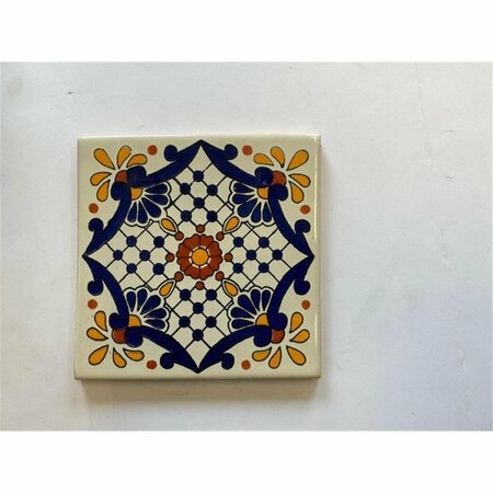 TALAVERA 6 x 6 in. Mexican Decorative Tiles, L117, 4PK L117 6X6